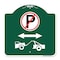 Signmission No Parking-Tow Away Zone W/ Graphic, Green & White Aluminum Sign, 18" x 18", GW-1818-23793 A-DES-GW-1818-23793 - alternate 1